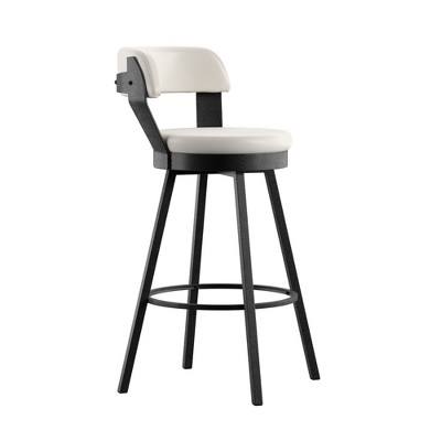 2pk 29" Meilan Faux Leather Metal Swivel Counter Height Barstools - Inspire Q
