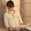 Campus Sutra Men Men's Butter Yellow Micro Cubic-Textured Shirt - 2 of 4