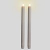 LumiPur 2pk 1"x9" Signature Collection Flickering Flameless LED Wax Taper Candle  Gray Fog - 4 of 4
