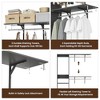 Lirago Adjustable Heavy-Duty Wood Closet Organizer-6 Shelves & 3 Expandable Rods Storage System Gray - 3 of 4
