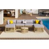 SKRAN 7 Pieces Outdoor Patio Furniture, All-Weather Rattan Sectional Sofa Set with Thick Cushions and Pillows for Backyard, Balcony, Gray - 2 of 4