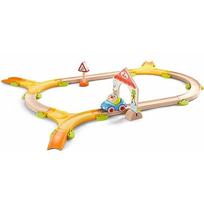 HABA Kullerbu Kringel Roundabout Play Track - 28 Piece Modular Starter Set