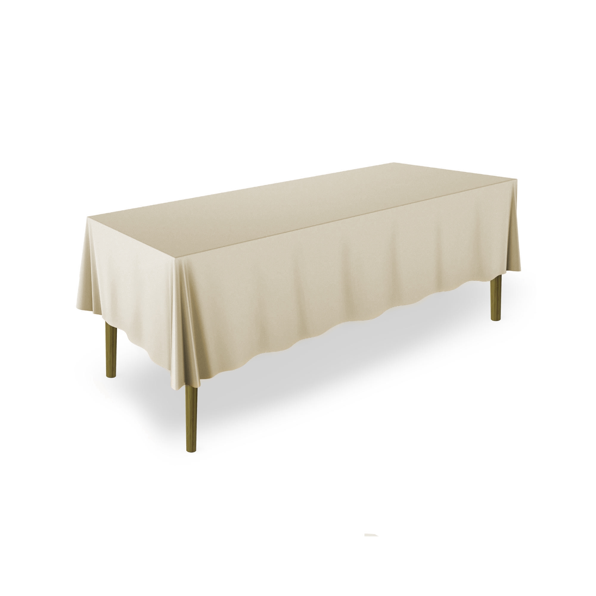 Lann's Linens Polyester Fabric Tablecloth for Wedding, Banquet, Restaurant - 60 x 126 Inch Rectangular - Beige