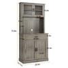 Kitchen Pantry Cabinet, 71" Tall Kitchen Hutch Storage Cabinet with Microwave Stand - 2 of 4