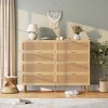 Rattan Dresser with 8 Drawers, Tall Modern Closet with Deep Storage, Large Chest of Drawers with Wide Top - 3 of 4