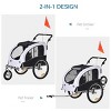 2 in 1 Dog Bike Trailer and Pet Stroller with Canopy Storage Pockets and Large Wheels,Foldable Bike Cart for Medium Dogs - LAOTIES - 4 of 4