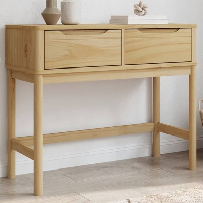 vidaXL Console Table Storage Living Room Hallway Furniture Solid Wood Pine