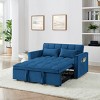 54.33" Modern Convertible Sleeper Sofa Bed with Adjustable Back, Compact Pull-Out Velvet Loveseat for Small Apartments or Offices–The Pop Home - 2 of 4