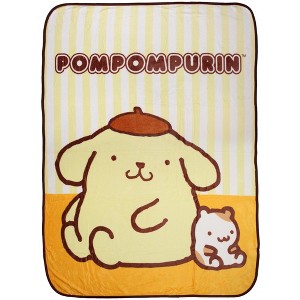Hello Kitty And Friends Blanket Pompompurin And Muffin Fuzzy Fleece Plush Cute Soft Throw Blanket Multicoloured - 1 of 3