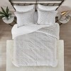 Gulches Ivory King Cal King Chevron Theme Faux Fur Mattress Size 104x90 3 Piece Down Alternative Blanket - 4 of 4