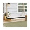 Twin Size Acacia Wood Porch Swing Chair with Cushion & Pillows, 400lbs Capacity, 63" Wide, 6 Ropes - Coolbibila - 2 of 4