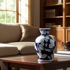 Sagebrook Home Blue and White Ceramic Vase - Contemporary 9" Floral Chinoiserie Vase for Home or Office Decor - 2 of 4