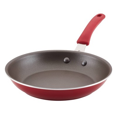 Choice 2-Piece Aluminum Non-Stick Fry Pan Set with Red Silicone Handles - 8  and 10