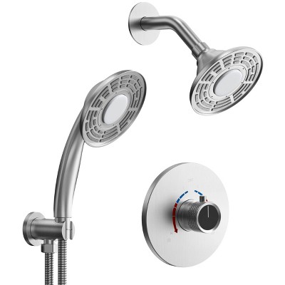 5" Shower Kit with Three Color LED Handheld Spray - EVERSTEIN