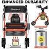 JUJABU Foldable Rollator Walker with 8" Wheels, 18" Seat, 6-Position Adjustable Height, Heavy-Duty Aluminum Frame for Seniors - 4 of 4