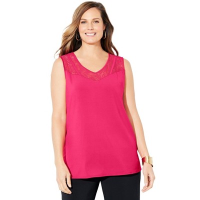 Catherines Women's Plus Size Anywear Lace Tank