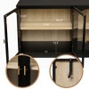 BAOURE Modern Black Storage Cabinet with Acrylic Doors Gold Handles for Living Room, Dining Room, Study Adjustable Shelf, Anti-Tip Design - 4 of 4