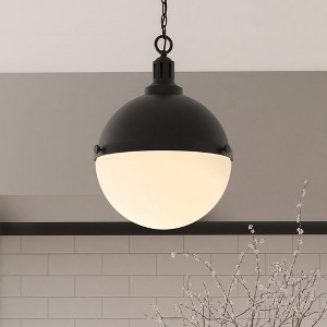 Urban Ambiance Luxury Modern Farmhouse Pendant,  17''H x 12''W,  Matte Black Finish, ULB2000 - 1 of 4