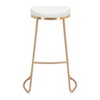 Set of 2 Filbert Barstools White/Gold - ZM Home: Modern Square Unupholstered, Steel Frame, 30.5" Height - 3 of 4