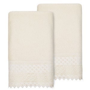 Linum Home Textiles 100% Turkish Cotton AIDEN Embellished Towel Set - 1 of 3