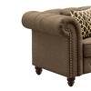 Linen Upholstered Tufted Accent Chair with Decorative Pillow and Loose Seat Cushion for Living Room - 3 of 4