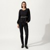 Anna-Kaci Women's Long Sleeve Textured Peplum Top with Contrast Trim Accents and Statement Bow Detail - 3 of 4
