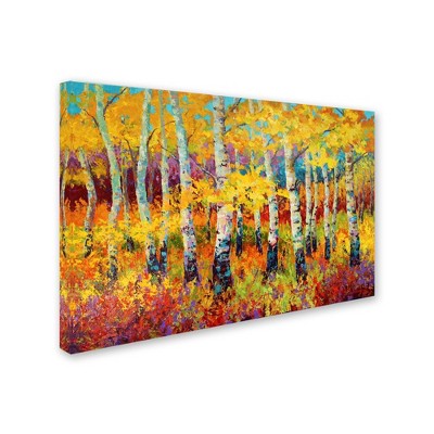 Autumn Birch Trees Abstract Landscape Canvas Art