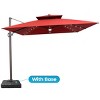 Crestlive Products 11FT Patio Double Top Cantilever Umbrella with Light and Base Set Outdoor 360° Rotation 6 Heights Adjustable Offset Umbrella - 2 of 4