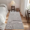 Abstract Washable Area Rug Non-Slip Throw Rug with Rubber Back, Low Pile Stain Resistant Boho Geometric Carpet for Living Room, Bedroom Dining Room - 3 of 4