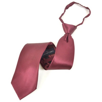 Men's Solid Color Pre-tied Zipper Necktie