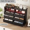 6 Drawer Dresser with LED Lights & Charging Station, Modern Storage Cabinet with Open Shelf - 4 of 4