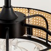 Ludomide 19" Rattan Caged Ceiling Fan With Lights And Remote, 6-Light Boho Woven Round Chandelier Ceiling Fan With Light - 4 of 4