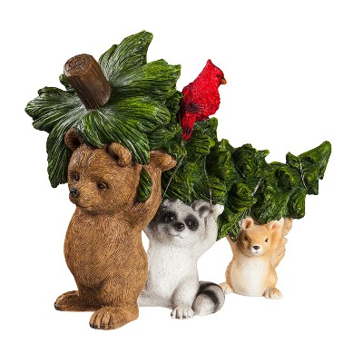 Evergreen 12" Solar Woodland Friends Garden Statuary