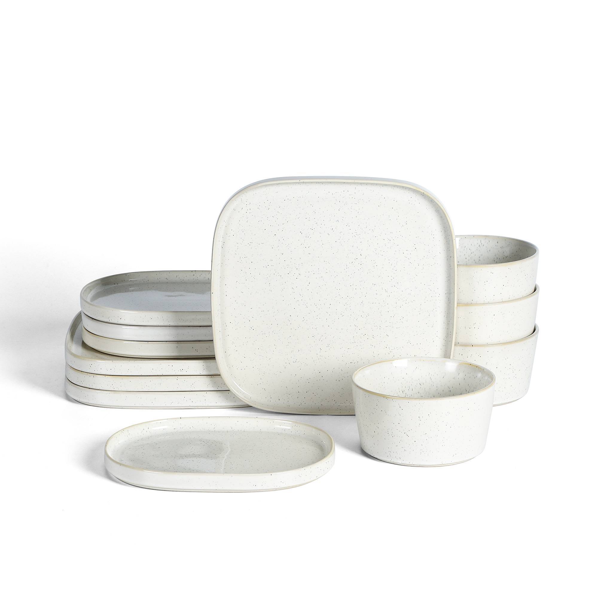 Stone Lain 12pc Cairo Stoneware Dinnerware Set White