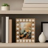 Decorative Rectangle Picture Frame with Hexagon Border - Stylish Photo Frame for Tabletop, Shelf Accent, or Living Room Decor - 10", White & Brown - 2 of 4