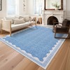 Washable Modern Bordered Rug Non Slip Low Pile Rug Soft Contemporary Throw Floor Cover Foldable Indoor Carpet for Living Room Bedroom Nursery - 2 of 4