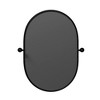 Wooakway Oval Metal Bathroom/Vanity Mirror Pivoting Accent Mirror for Living Room Bathroom Bedroom Entryway Black/Gold - 4 of 4
