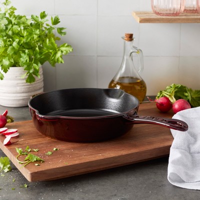 Grenadine Cast Iron 8.5-inch Deep Skillet with Ceramic Coating