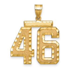 Black Bow Jewelry 14k Yellow Gold, Varsity Collection, Large D/C Pendant Number 46 - 1 of 3