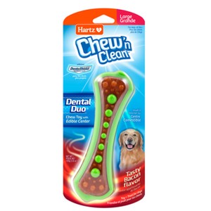 Hartz Chew'n Clean Dental Duo Large Dog Bone Toy - 1 of 3