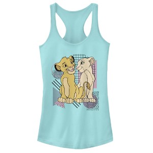 Juniors Womens Lion King Bold Retro Cub Love Racerback Tank Top - 1 of 3