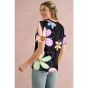 I AM A FASHION JUNKY Black Summer Flower Print Round Neck T Shirt - 2 of 4
