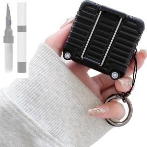 HTUTWOO for AirPods 4 Case,Fashion Cute Funny Suitcase Design Sturdy Shockproof Earphone Protect Case with Safety Lock for Women Men - 1 of 4