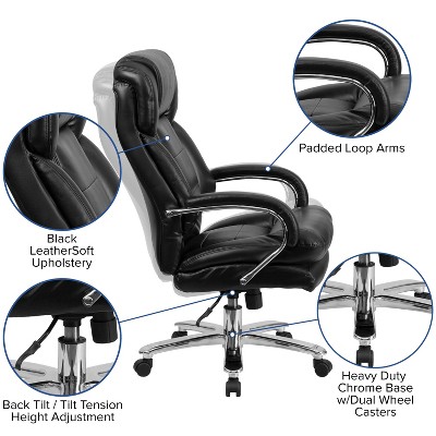Black Leather High Back Ergonomic Executive Swivel Chair