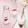 tag Reindeer Milk Bottle Decorative Glass Vases Christmas Pitchers Multicolor 12oz Dishwasher Safe 2.25x2.25x6 inches - 2 of 2