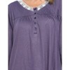 Casual Nights Women's Long Floral & Lace Henley Nightgown - 4 of 4