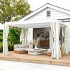 10' x 13' Outdoor Retractable Pergola w/ Sun Shade Aluminum Louvered Top, Pergola w/ Canopy, Curtains, Netting - 2 of 4