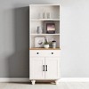 Kitchen Pantry Cabinet with Drawer and Adjustable Shelves, Storage Cabinet with Wood Legs, 5-Tier Freestanding Cupboard for Kitchen or Dining Room - 2 of 4