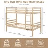 MAYEERTY Twin over Twin Bunk Bed with Ladder, Wooden Bed Frame with High Guardrail and Ladder for Kids, No Box Spring Needed, White - 4 of 4