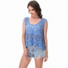 Anna-Kaci Women's Crochet Sleeveless Tank Top with Floral Open Knit Pattern and Scalloped Hem Detail - 2 of 4